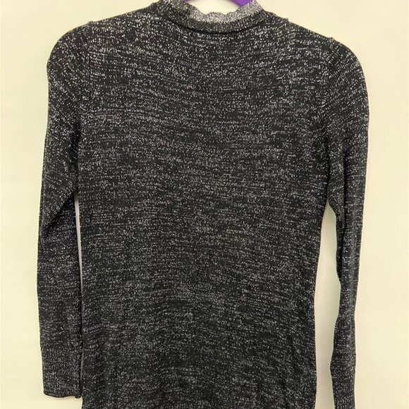 Victoria's Secret Black & Silver Metallic Thread Button Up Long Sleeved Cardigan - Picture 2 of 5